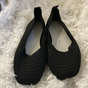 Elegant Black Knit Women's Shoes
